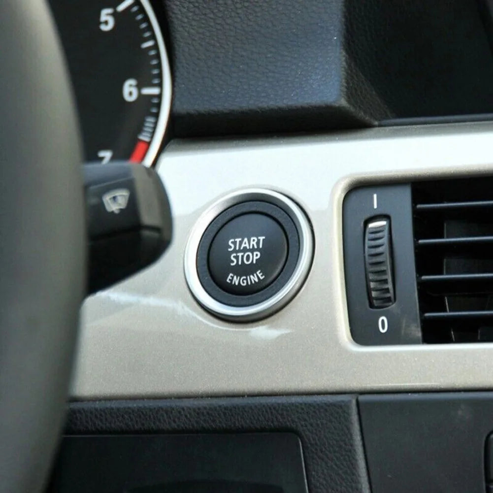 Car Start Stop Engine Button Switch Cover For BMW E70 X6 E71 X1 E84 X3 E83 Black Car Engine START Button Replace Cover