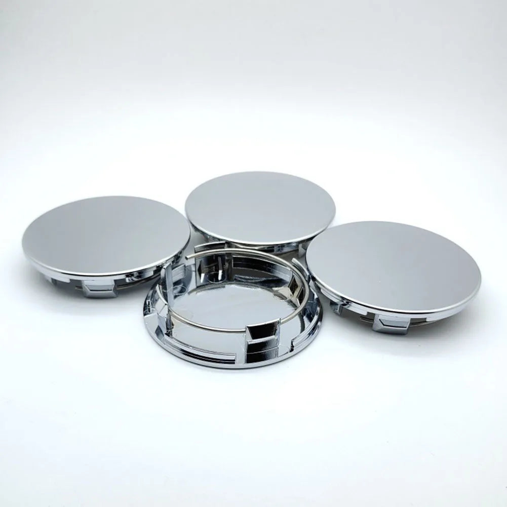 4pcs 70mm Car Black / Silver Universal Car Wheel Hub Center Cap Cover Wheel Hub Center Badges Fit For RM Rims Type