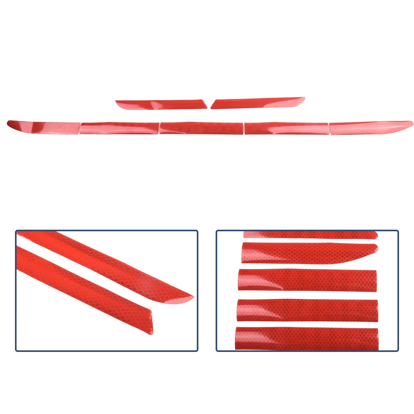 7Pcs Car Reflective Warn Strip Tape Bumper Safety Stickers Car Safety Mark Reflective Strip Car Trim Accessories