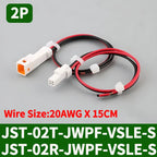 5/20 SETS JST02T/02R-JWPF-VSLE JWPF Series Male Female Plug Docking Harness Mini Car Motorcycle With 20AWG 15CM Wire Connector