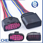 14 Pin/way Waterproof Car Xenon Headlight Lamp Plug Connector Socket 1J0973737 1J0973837 with wires