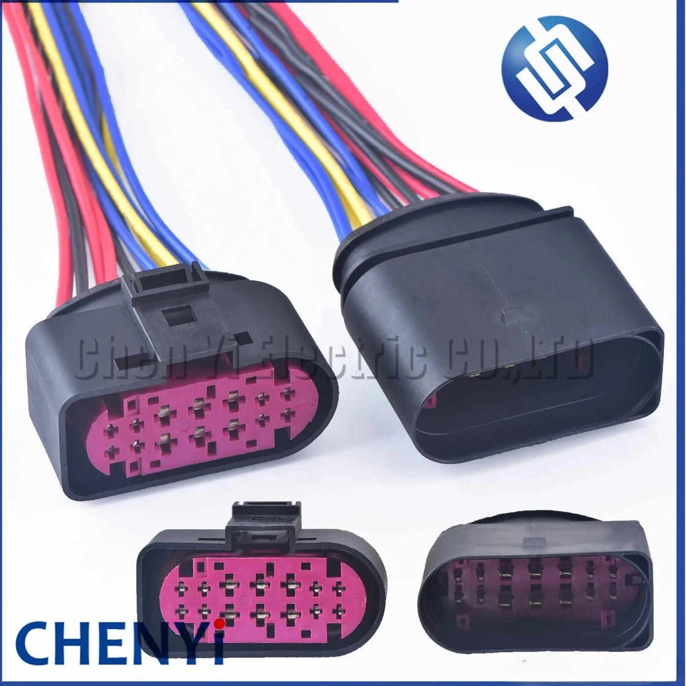 14 Pin/way Waterproof Car Xenon Headlight Lamp Plug Connector Socket 1J0973737 1J0973837 with wires