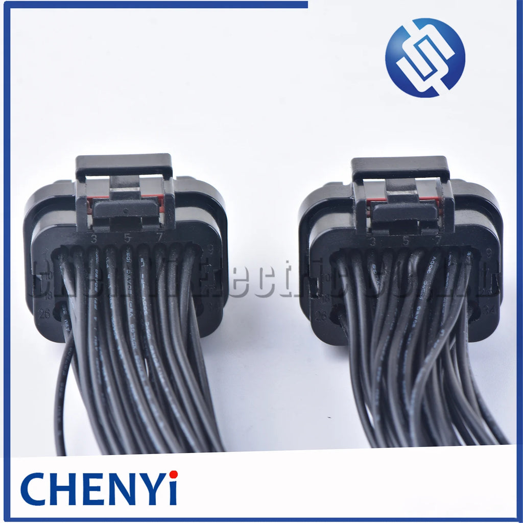 34 Pin/Way Female or male Auto Oil Gas Connector ECU Straight PCB Plug With 30cm Wire Harness Pigtail 4-1437290-0 4-1437290-1