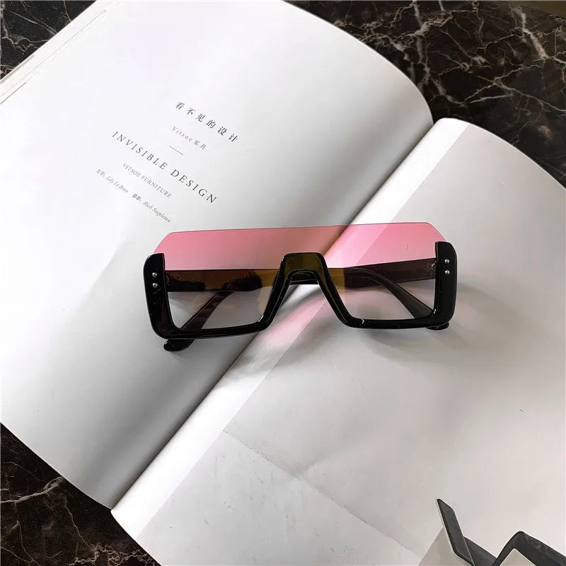 net red retro street shot sunglasse men Half Frame show thin face sunglasses women Glasse Car Driving Glass Anti Glare accessory