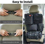 6pcs/set Universal Car Backrest Wall Hang Seat Back Storage Bag Organize Molle Panel with 5 Detachable Pouch,Outdoor Campe Hike