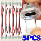 Snap in Panel Mount Type C Female Socket Waterproof C Jack 2 Pin Bare Wire Pigtail 5V 3A Power Charger Port for Car Truck DIY