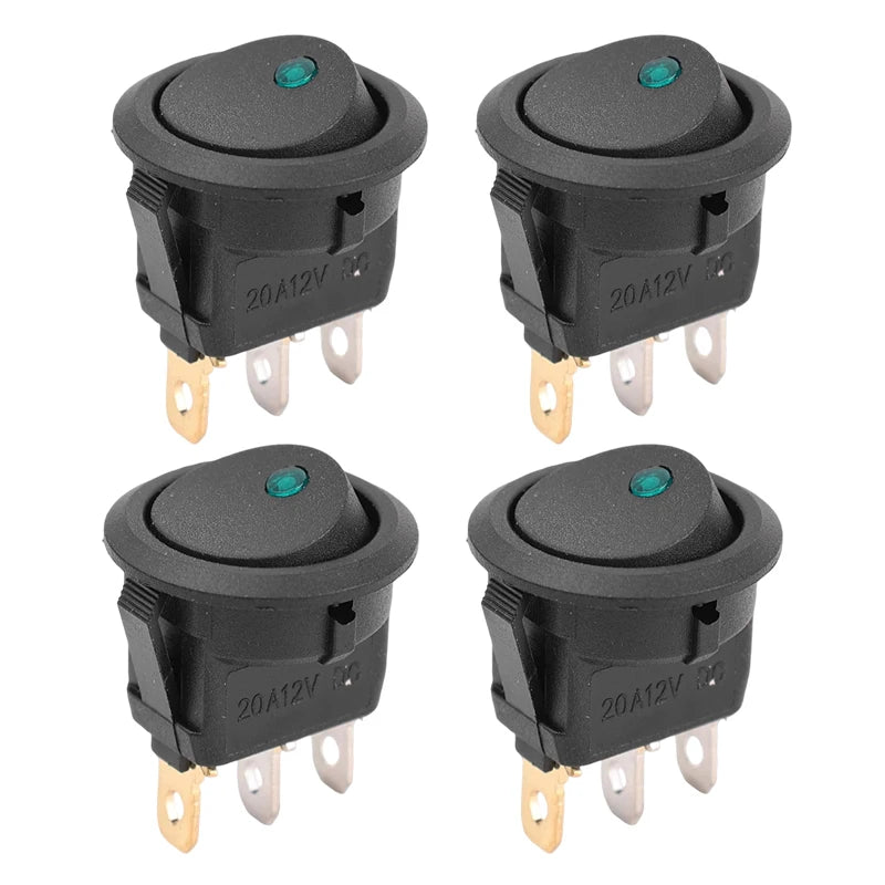 Automotive Rocker Switch 12V 3 Pin Cat Eye LED Light ON OFF Toggle Dash Replacement for Car Motorcycle Marine Boat RV Parts New