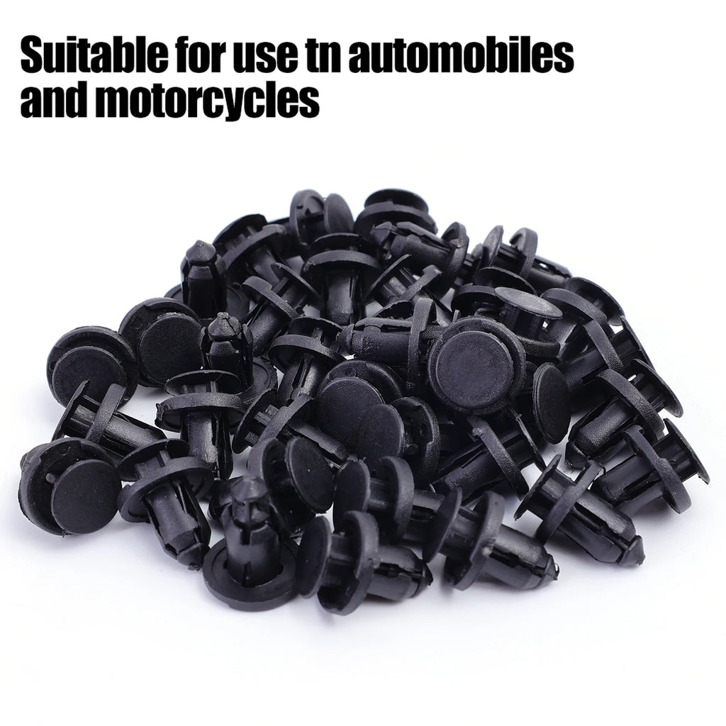 Car Bumper Door Panel Fender Liner Clips Retainer 8mm Auto Fasteners Rivets Clips Diameter Black Vehicle Accessories 20-100pcs