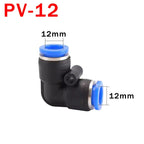 10PCS PV Elbow Pneumatic Quick Fitting, 4/6/8/10/12mm Air/Water Hose Push Connector for Industrial, Heavy Duty Leak-Proof Seal