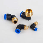 PL Push to Connect Tube Fitting Male Elbow PL4/6/8/10/12mm Tube OD x M5/01/02/03/04 Thread Pneumatic Air Push Fit Lock Fitting