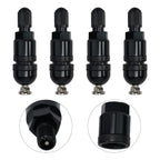 4pcs TPMS Tire Pressure Sensor Valve Stem Repair Kit For BMW 5 Series Black Tire Pressure Sensor Valve Stem Repair Kit