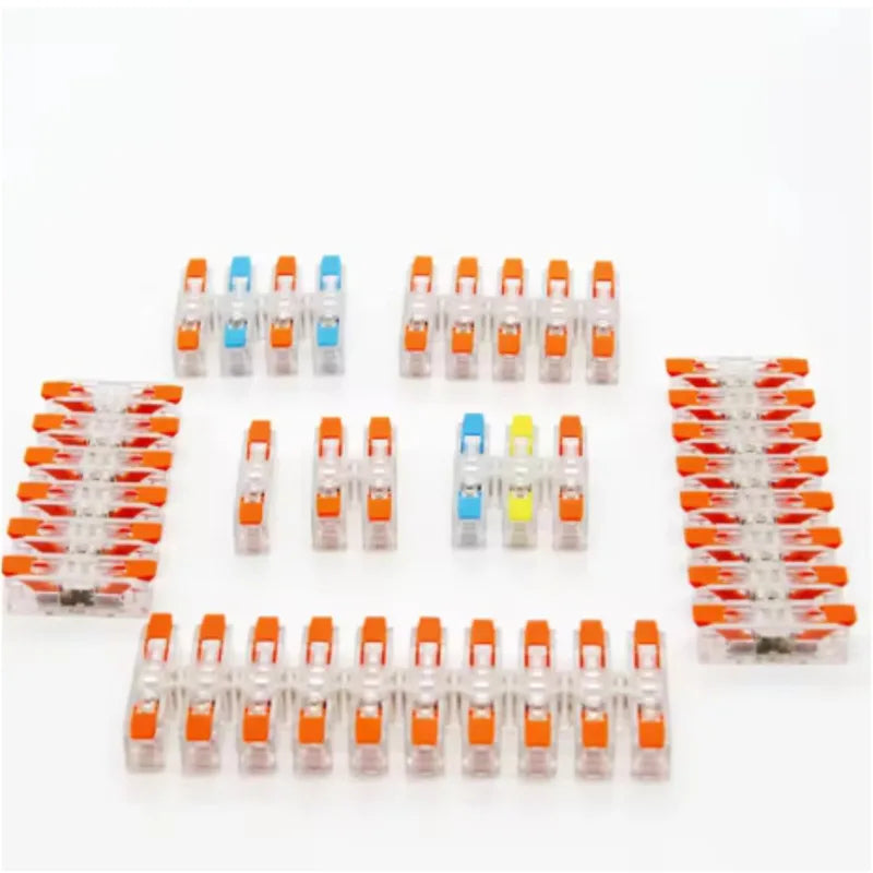 2-12 Pin Screw Fixation Quick Press Electrical Docking Terminal | Compact Push-in Wire Connector Terminal Block