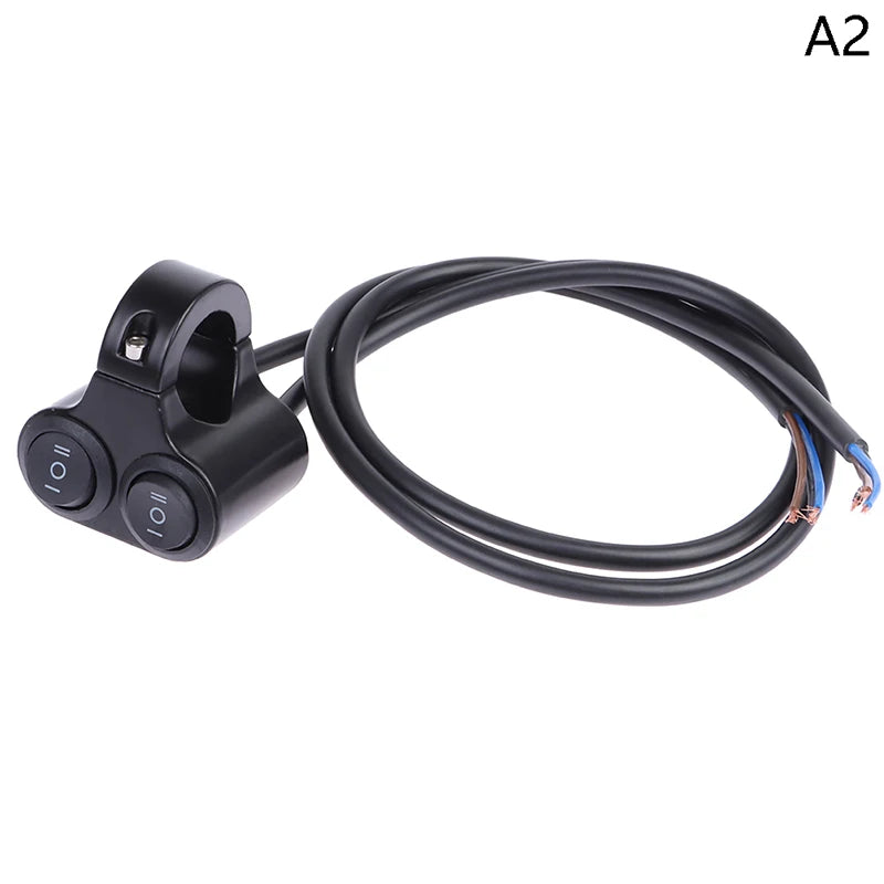 7/8" 22mm Aluminum Alloy 12V Motorcycle Handlebar Control Switch Dual Button Control Headlight Flasher Speaker Switch 2 Choice
