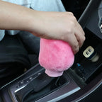 2Pcs Car Handbrake Grip Covers Gear Shift Knob Cover Handle Plush Sleeve Winter Soft Warm Hand Brake Interior Gear Shift Collars