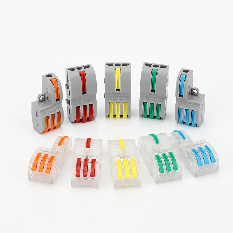 10/1000PCS Mini Fast Wire Connector Universal Wiring Cable Connector Push-in Conductor Terminal PCT-222/224 SPL-42/62 SPL-2/3/1