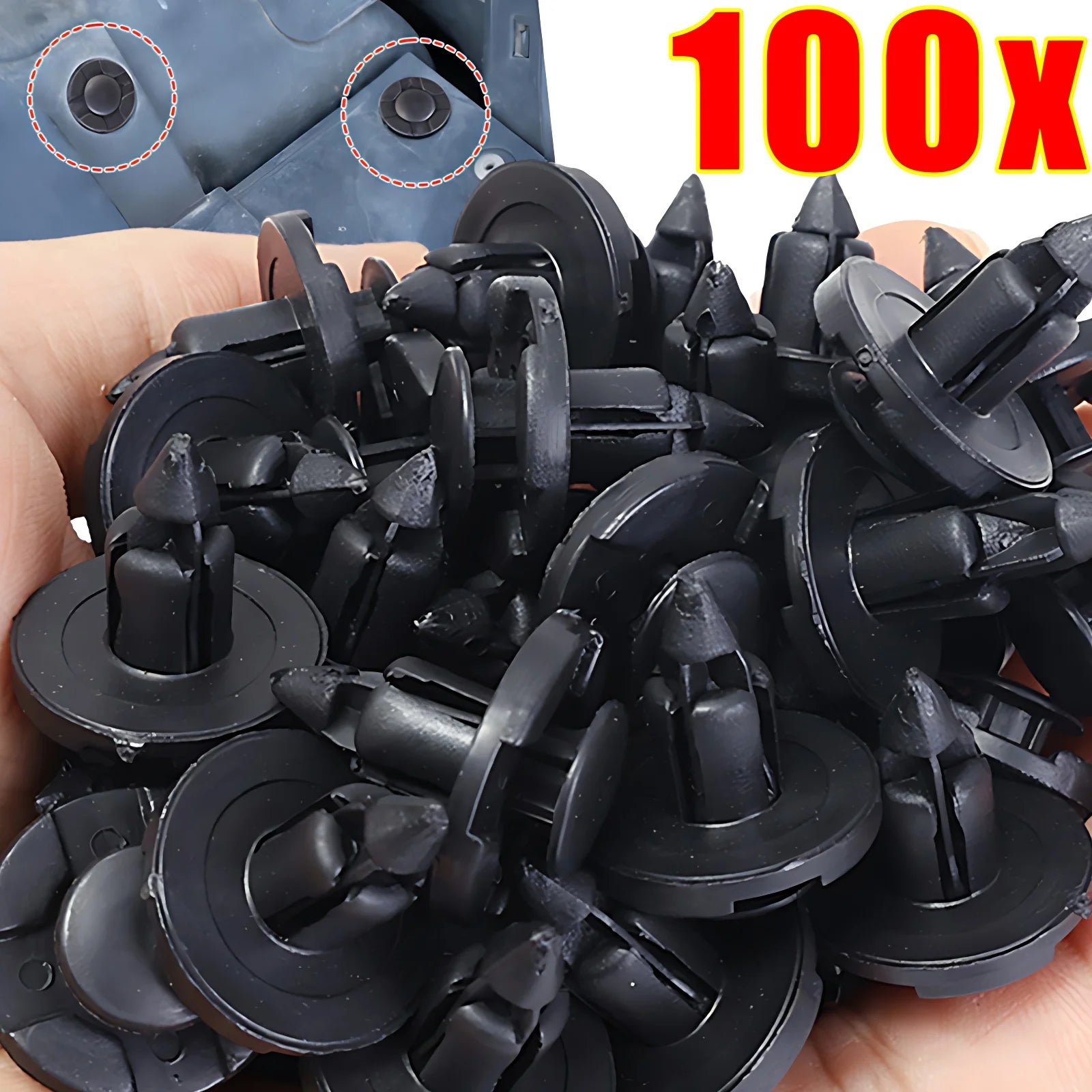 8mm Auto Fasteners Rivets Clips for Nissan Automotive Fastener Clips Body Push Retainer Bumper Trim Retainer Fastener 100/10Pcs