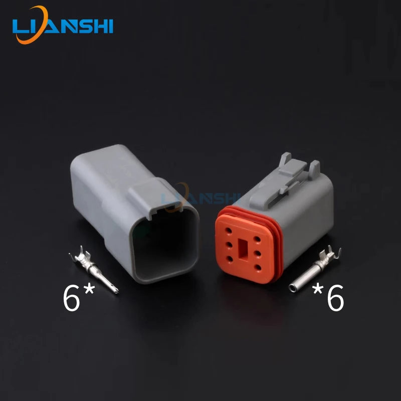 DT06-6S DT04-6P Deutsch waterproof connector car day running lights modified wiring harness plug LED spotlight harness
