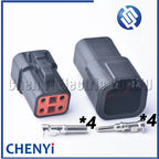 Black DTP series 4 Pin Male Female Automotive Waterproof Connector Plug DTP06-4S DTP04-4P For cummins ECM Power Connector Module