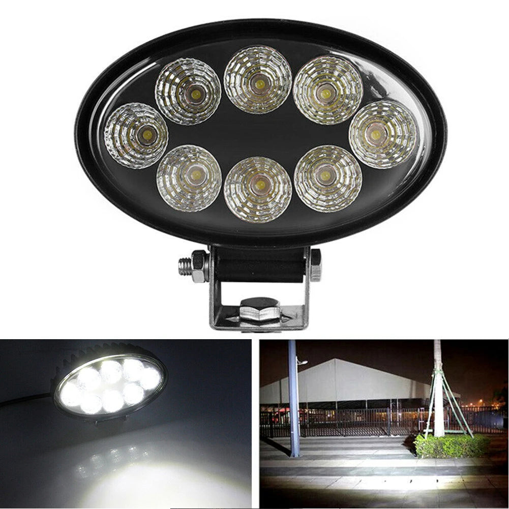 Car LED Work Lamp Fog Light 5inch 24W Oval LED Work Lamp Fog Light Truck OffRoad Tractor Flood Beam Direct Current 12V 24V