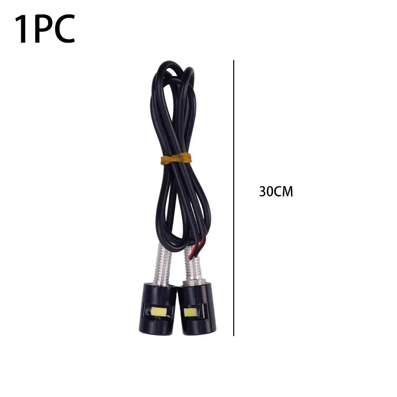 Mini Turn Signal Eagle Eye Shape Tail Rear Light Brake Fog Lamp Bulb Motorcycle Signal Lamp LED License Plate Light Accessories