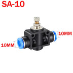 2PCS SA Throttle Valve - 4-12mm Air/Water Flow Control, Pneumatic Push In Fittings for Hose & Tube Speed Regulation