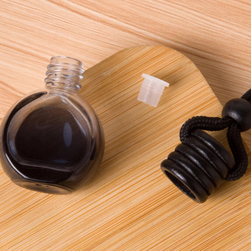 1Pcs Dyed Square Cap Black Cap Empty Bottle Car Essential Oil Diffuser Fragrance Air Freshener Scent Perfume Bottle Ornament