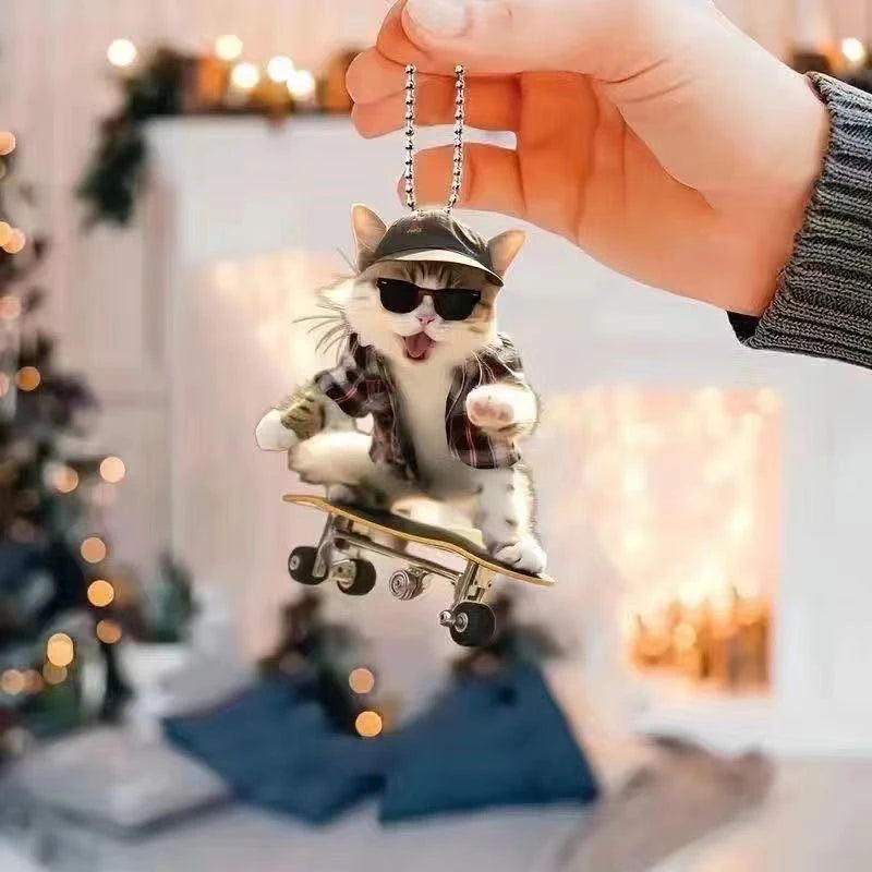 Creative Puppy Man Backpack Rearview Mirrors Pendant Car Hanging Ornaments Car Decoration Accessories Gifts For Women Men