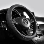 Napa Leather Perforated Patchwork Car Steering Wheel Cover, Non-slip, Breathable, Universal 15 Inch (Approx. 38.1cm) Amagi