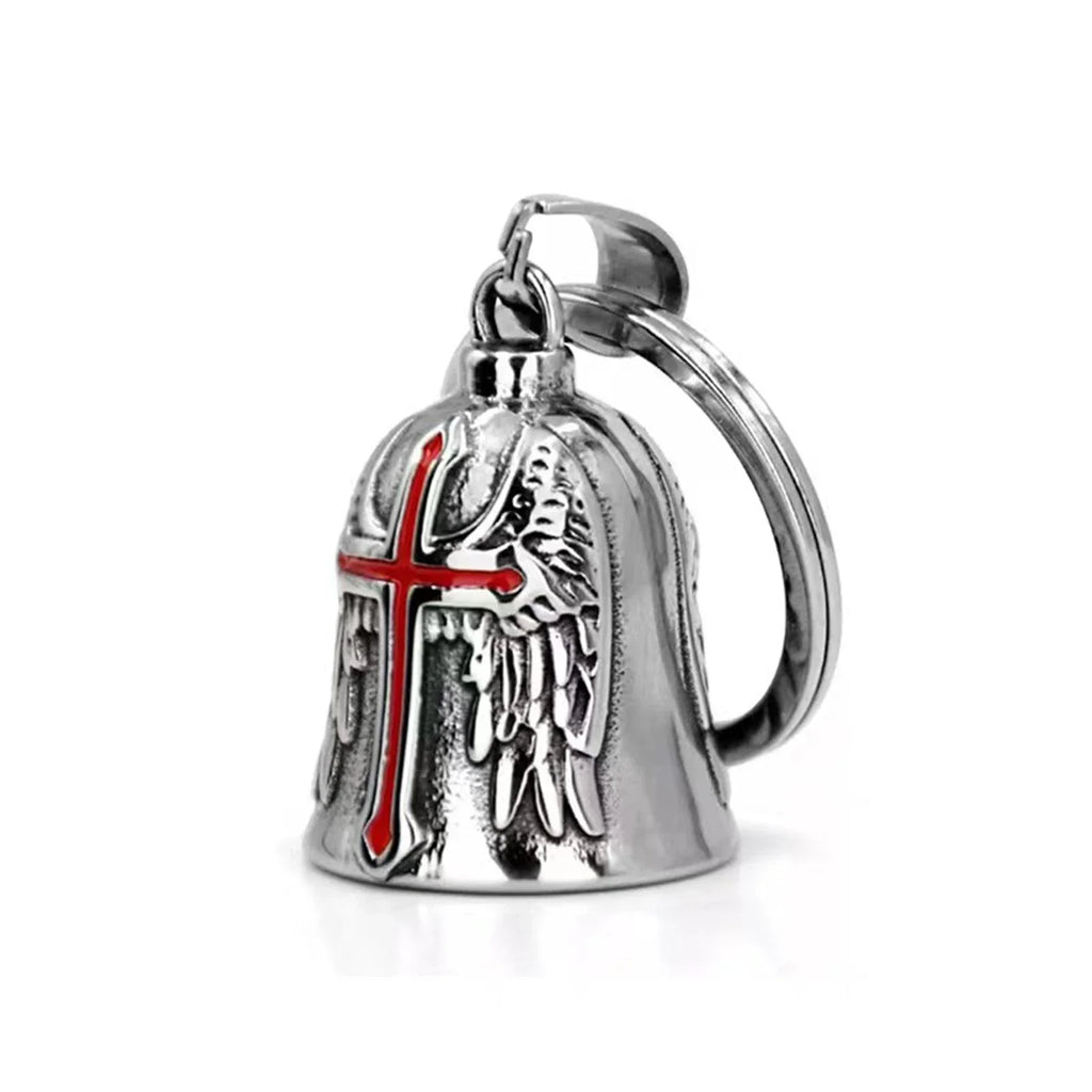 Motorcycle Style Fashion Personality Creative Punk Men's Angel Wings Cross Bell Pendant with Accessories Amagi