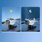 1PC Solar Energy Powered Rotating Propeller Fighter Ornaments Car Solar Decor Auto Interior Decoration Solar Aircraft Model