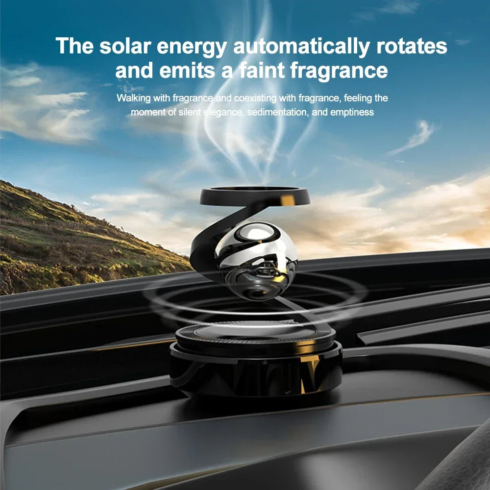 Solar-Powered Rotating Car Aromatherapy Diffuser Innovative Scent Dispenser with Long-Lasting Fragrances Enhances Dashboard