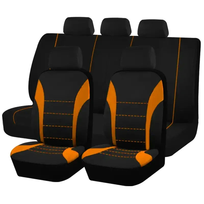 Auto Parts Car Seat Cover Polyester Fabric 5 Piece Set Four Season Universal Airbag Safe Truck Van Front/Rear Cushion amagi