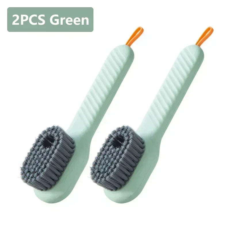 Shoe Brush Multifunction Cleaning Soft Automatic Liquid Shoe Brush Long Handle Clothes Soap Brush With Hook Clean Tool Amagi