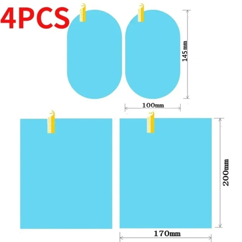 1-4PCS Car Side Window Rearview Rain Film Anti-Fog Rain-proof Car Window Mirror Waterproof Sticker Films Decals Rain Proof Films
