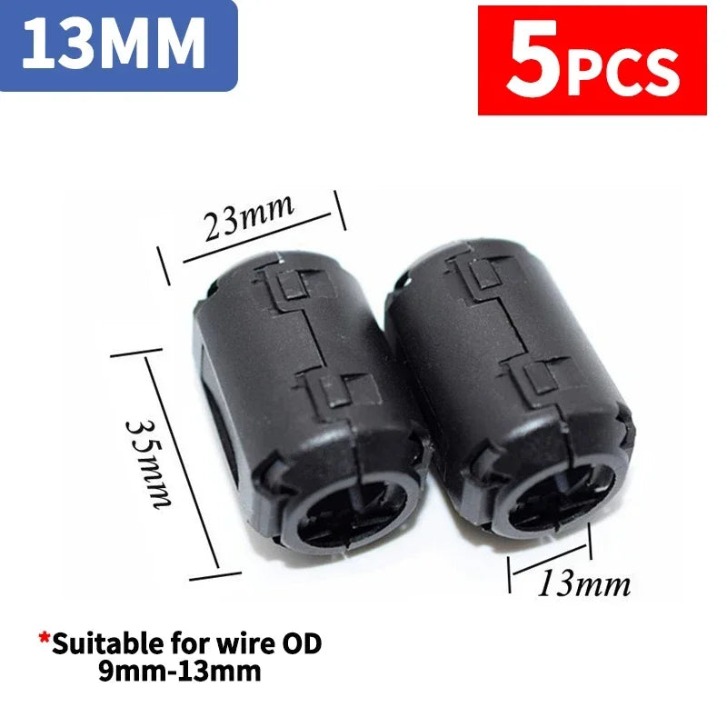 Anti-interference Snap Ferrite Filter For Cable Ferrite Core Choke Clip EMC Inner Diameter 3.5/5/7/9/11/13MM Degaussing Filter