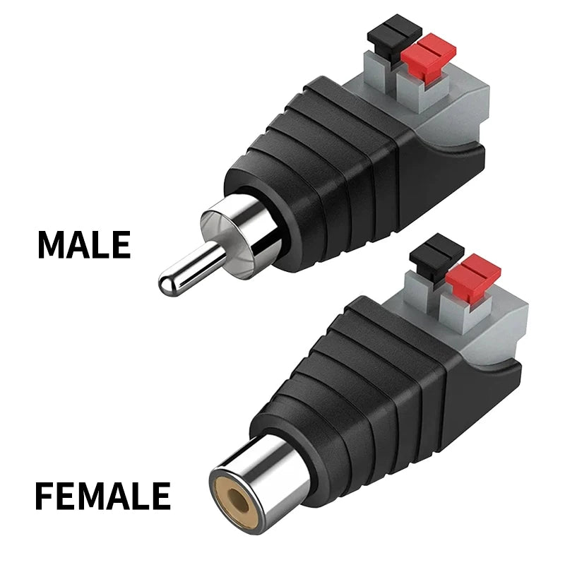 4/10/40PCS RCA Male & Female to Terminal Block Adapter, Solderless AV Audio Video Connectors for Speaker, Home Theater, CCTV Use