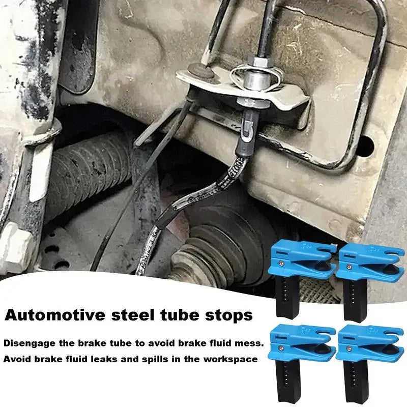 Brake Hose Clamp 4pcs Brake Lines Stoppers Brake Lines Clamp Set Leak-Proof Brake Lines Stoppers Caps And Plugs Set For Amagi