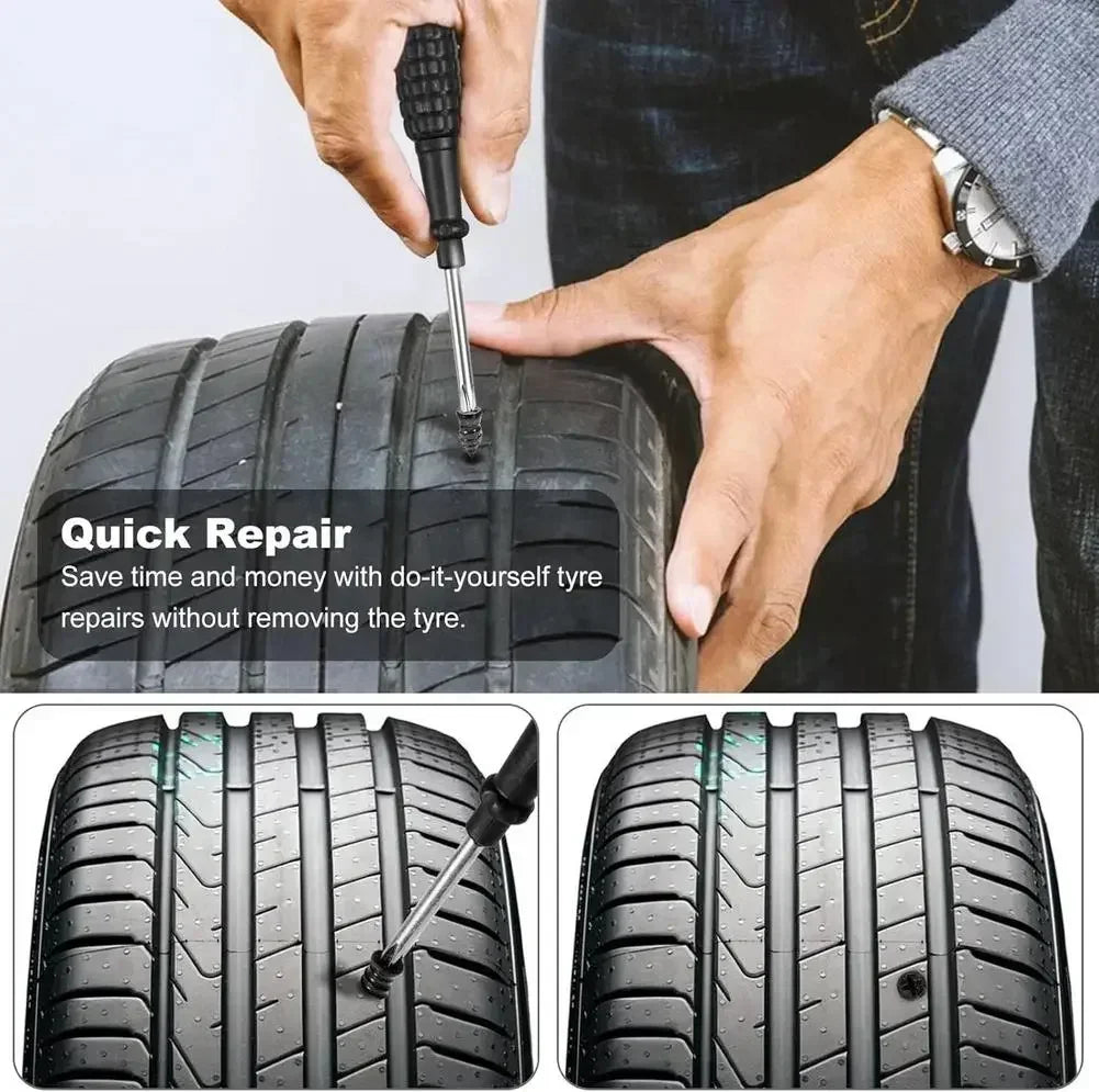 Tire Repair Tool Black Soft Rubber Nail Vacuum Tyre Nails Self-Tapping Screw Tire Puncture Repair Car Motorcycle Repair Amagi