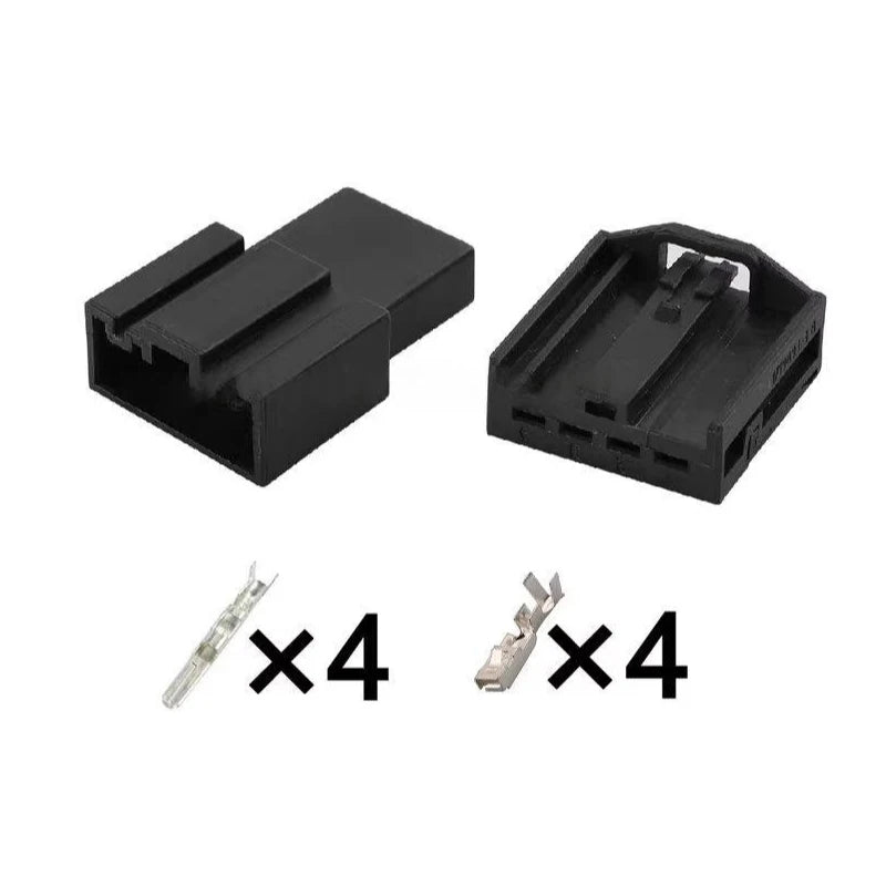 1719093-1 is suitable for automotive connectors, BMW ambient lighting wiring harness plug, 4P black with terminals