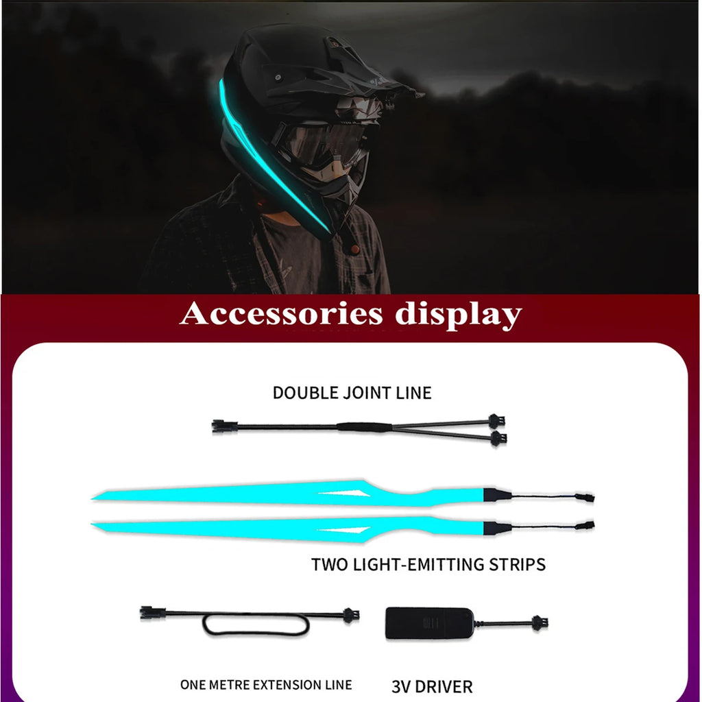 Light Up Your Ride Motorcycle LED Warning Strip with Multicolor Reflective Lights Light Film DIY Helmet Strip Accessories