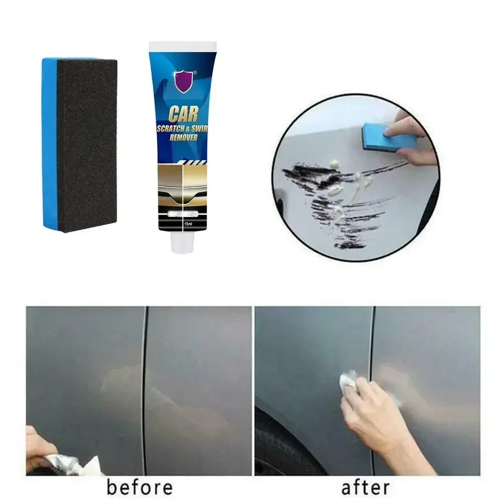 Car Repair Paint Paste Scratch Remover Kit with Sponge and Towel Scratch Coating Polishing Wax Auto Scratches Repairing Amagi
