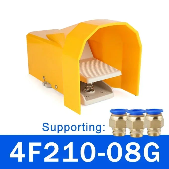 Lockable Pneumatic Foot Pedal Valve Switch, 2 Position 5 Way Air Control Valve FV320 FV420 4F210-08GL for Industrial Machinery