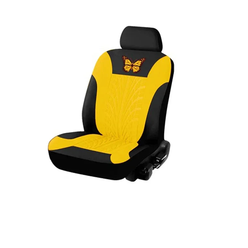 Car Seat Covers Set Universal Fit Most Cars with Butterfly Pattern Tire Track Detail Styling Protector Covers for the Car Amagi