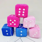 Dice For Car Mirror Auto Rear Mirror Plush Dice Soft And Fuzzy Car Charm Interior Ornament For Sedan Truck SUV Hangable Amagi