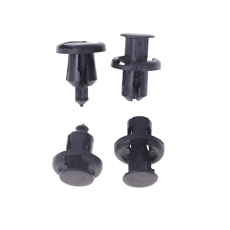 50/100Pcs 10mm Diameter 10mm Black Plastic Auto Fasteners Rivets Clips Vehicle Car Bumper Door Panel Liner Clips Retainer