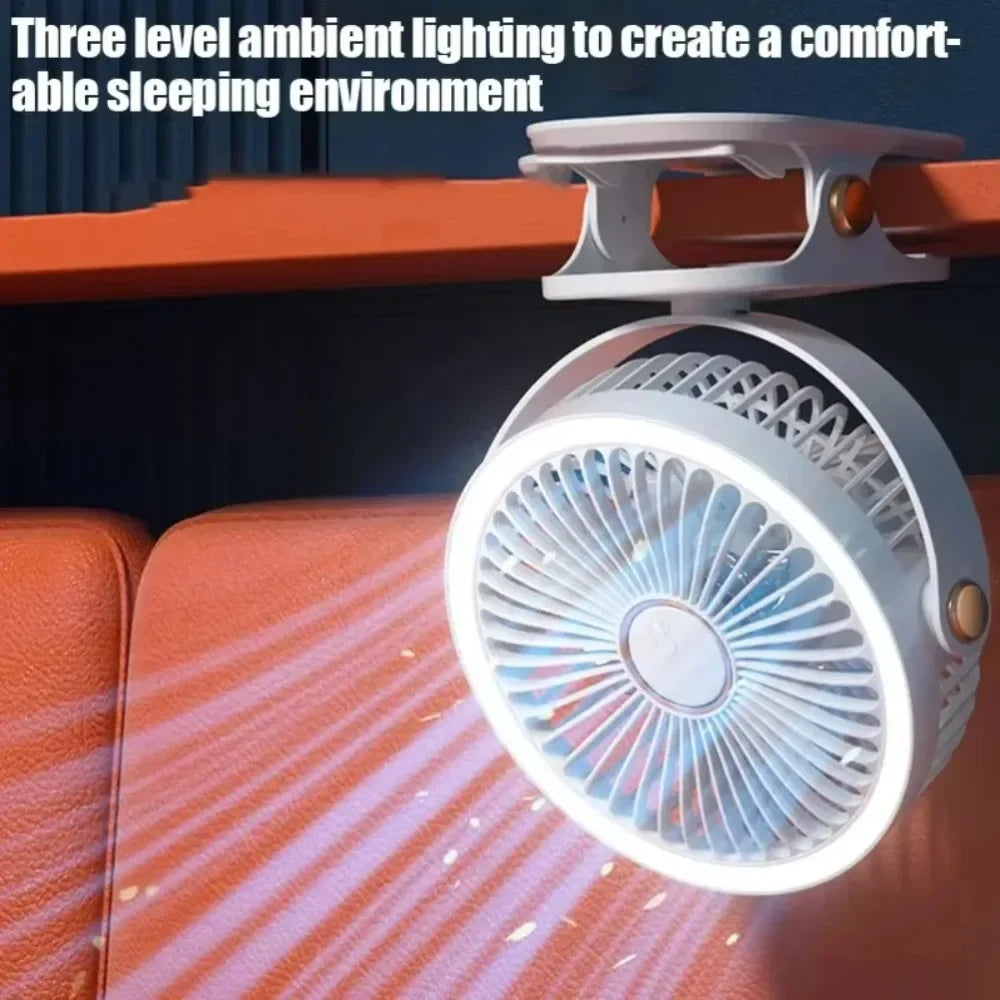Motorcycle USB Rechargeable Table Fan Clip-on Type Portable Mini Desk 360 Degree Rotation Adjustable For Student Dormitory Amagi