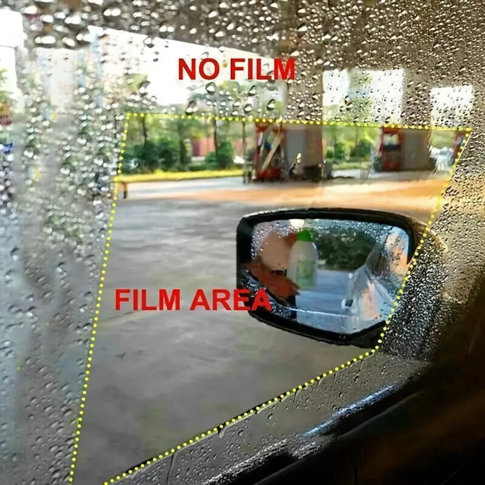4Pcs Car Rearview Protective Side Windows Sticker, Anti Fog Glare Rainproof Waterproof Mirror Film Clear Nano Coatin Amagi