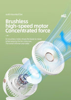 Clip-on Fan Quiet Rechargeable Desktop Portable Air Circulator Wireless Fan With LED Light For Camping Amagi