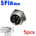 5Pcs GX16 Aviation Connector 2/3/4/5/6/7/8/9/10 Pin Male Plug Female Socket 16mm Wire Panel Mount Nut Type Circular Adapter