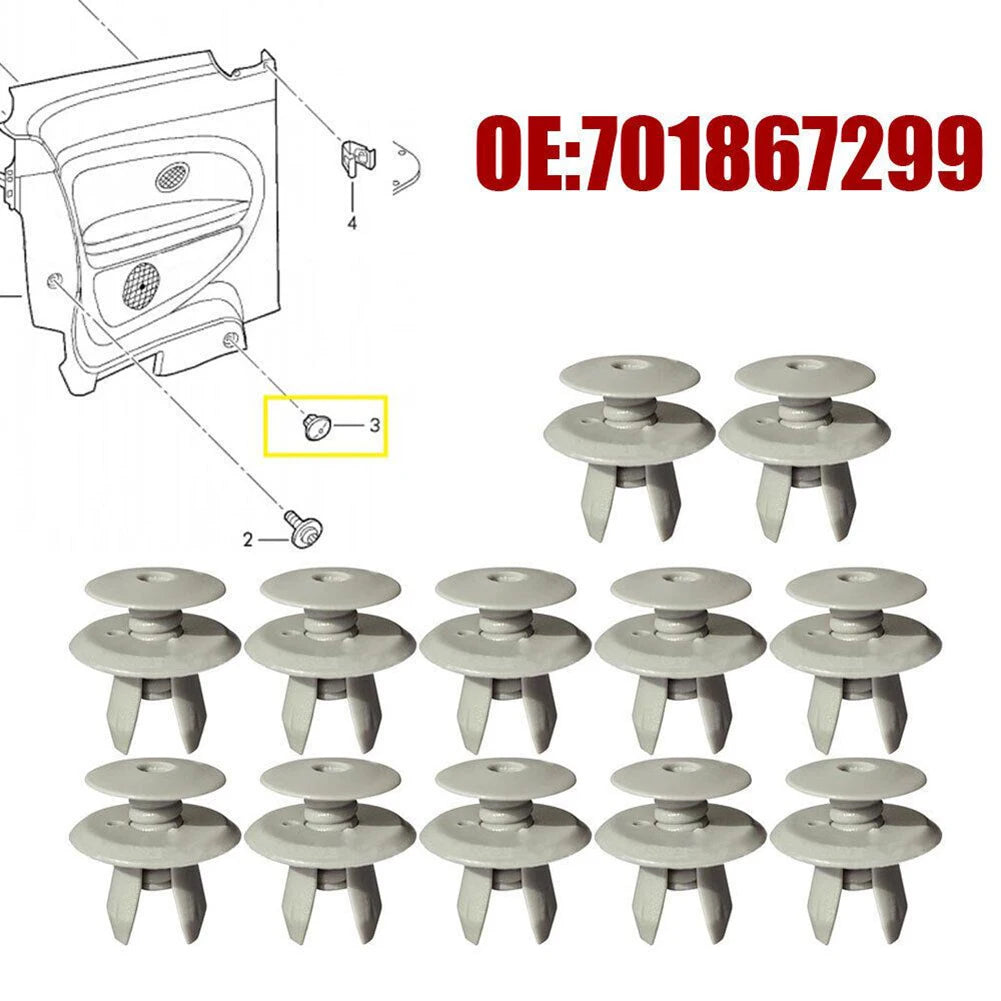 50Pcs Car Trim Panel Lining Clips For T4 T5 Door Panel Holder Grey 701867299 Plastic Holder Clip Car Interior Clips